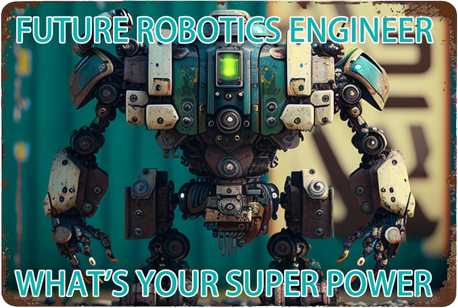 Office Tech Decor - Znak Metalowy dla Inżyniera Robotyki 20x30cm