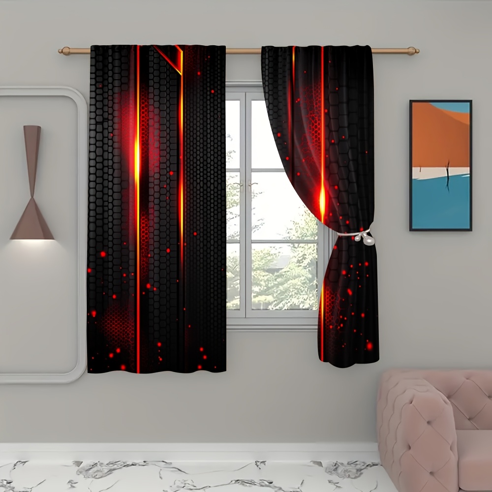 2 szt. Zasłony Lava Czarno-Cze – Office Tech Decor recenzja i cena